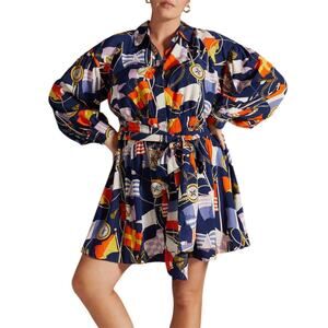 Maeve Anthropologie Nautical Coastal Mini Button Down Shirt Dress Women’s Medium